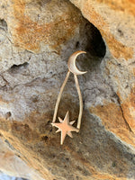 Load image into Gallery viewer, Pair of Long Moon and Stars Earrings
