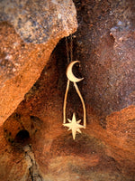 Load image into Gallery viewer, Long Moon and Stars Necklace
