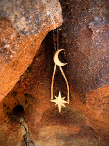 Long Moon and Stars Necklace